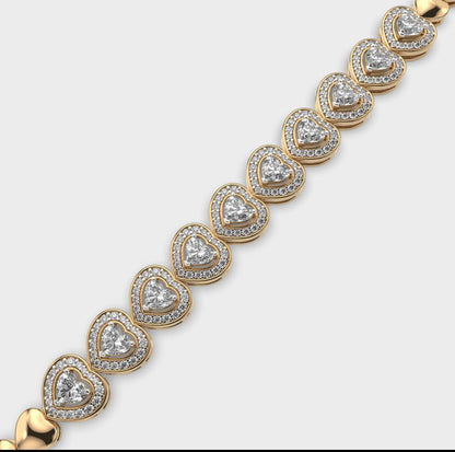 Hearts All The Way Diamond Bangle