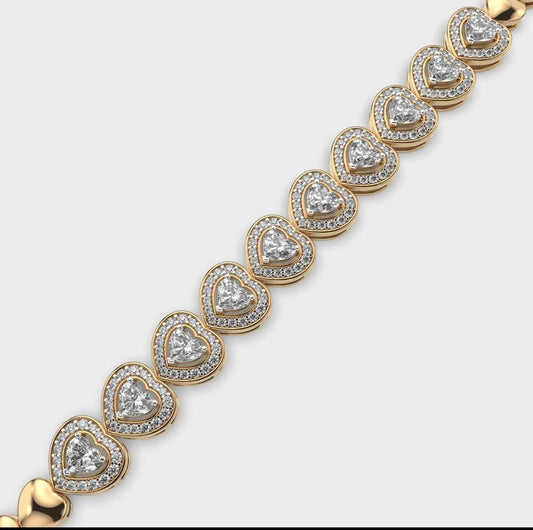 Hearts All The Way Diamond Bangle