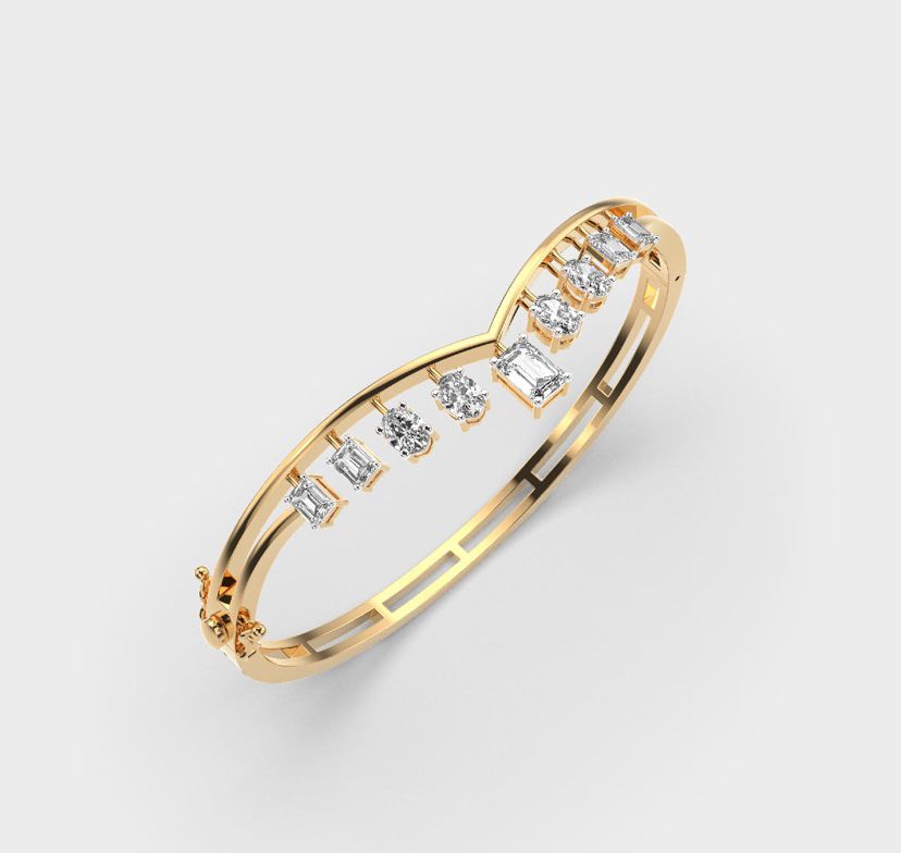 Sleek Circlet Circle Diamond Bracelet