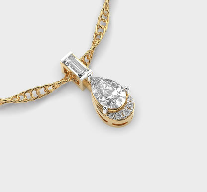 Dewfall Diamond Teardrop Pendant Without Chain