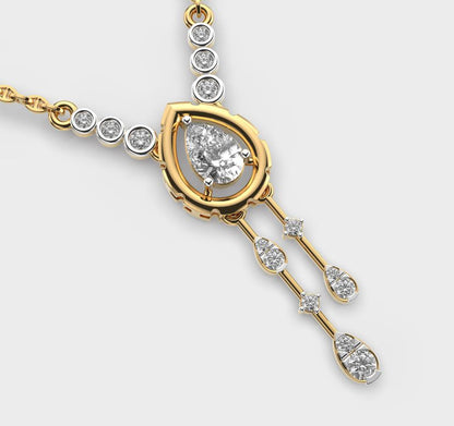 Pear Cut Diamond Elegance Pendant With Chain