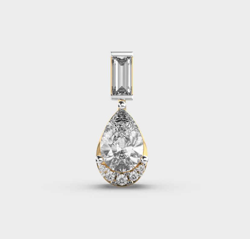 Dewfall Diamond Teardrop Pendant Without Chain