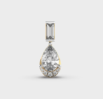 Dewfall Diamond Teardrop Pendant Without Chain