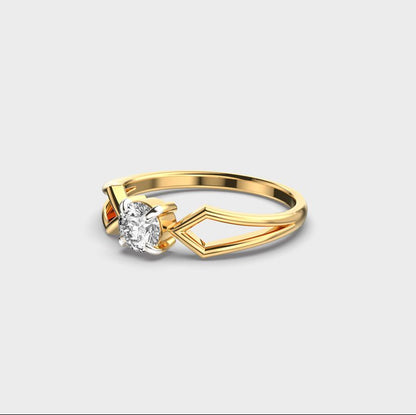 Zenith Arc Solitaire Diamond Ring