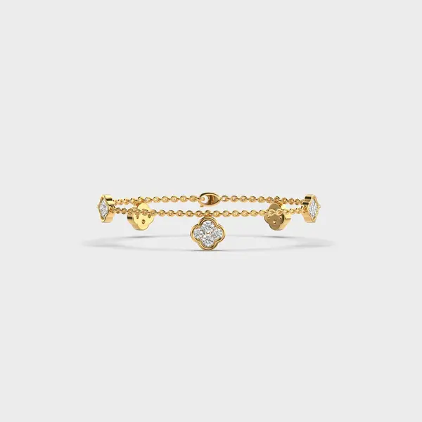 Cubic Clover Diamond Bracelet