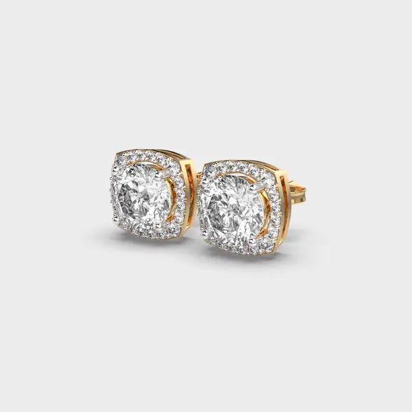 Charming Quads Padma Cut Diamond Studs – alternate view