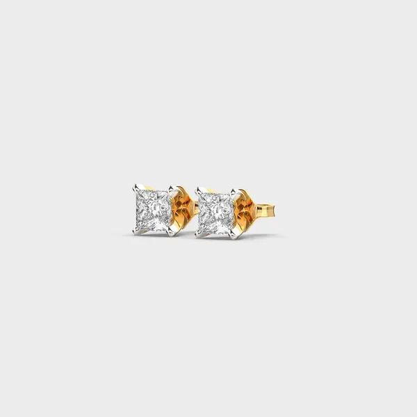 Classic Princess Principessa Diamond Solitaire Studs – alternate view