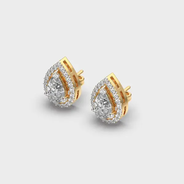 Duchess Aria Pear Shape Diamond Ear Studs – alternate view
