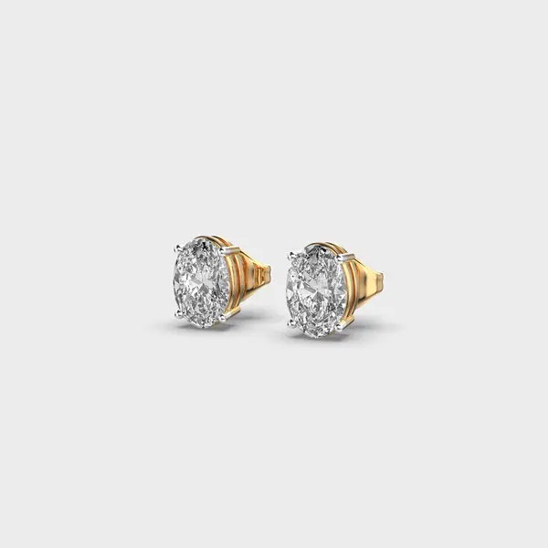 Duchess Margaret Oval Diamond Ear Studs – alternate view