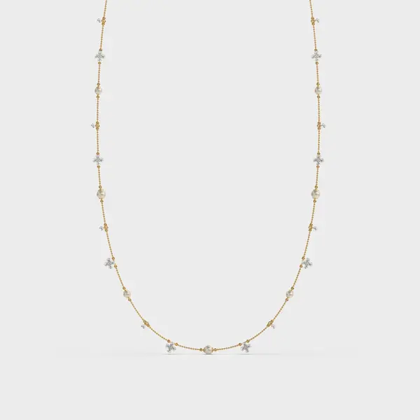 Mixed Diamond Layer Necklace