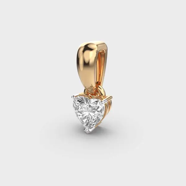 Classic Heart Solitaire Pendant (Without Chain) – alternate view