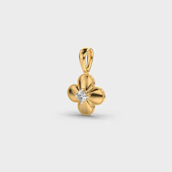 Clover Glint Charm Reversible Pendant (Without Chain) – alternate view