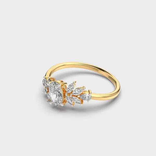 Forest Dewdrop Starlight Cascade Diamond Ring – alternate view