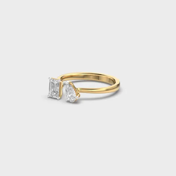 Toi Et Moi Emerald & Pear Diamond Ring – alternate view