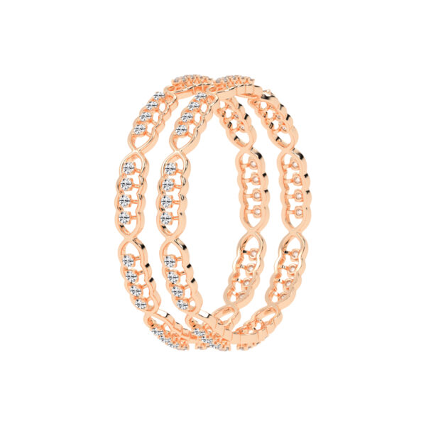 Ethereal Round Cut Single Line Bangle - Image 3