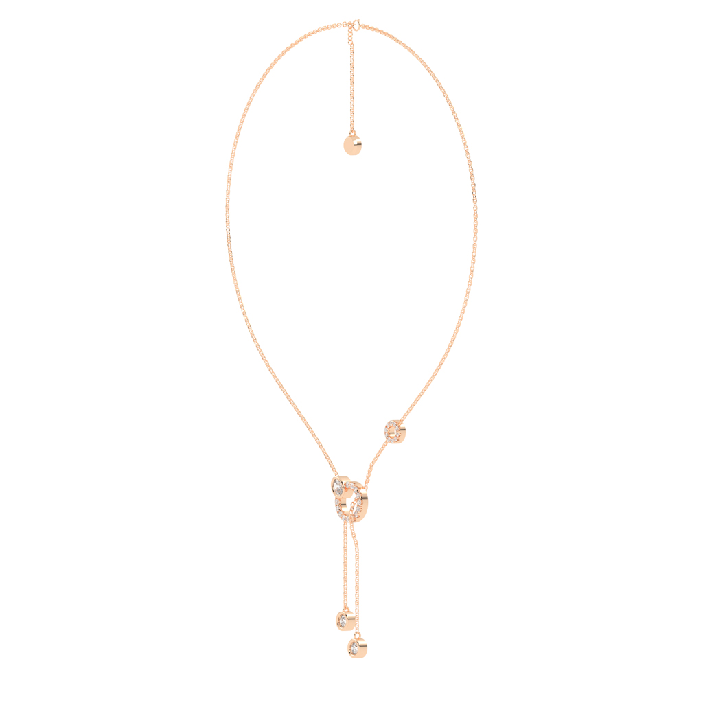 Aadita Cable Chain Oval Cut Lariat Necklace