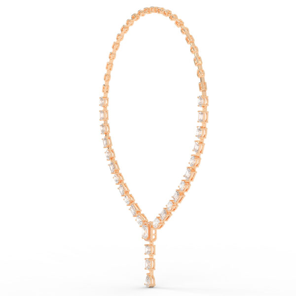 Emma 21.75CtEmerald Cut Tennis Lab Diamnd Necklace - Image 3
