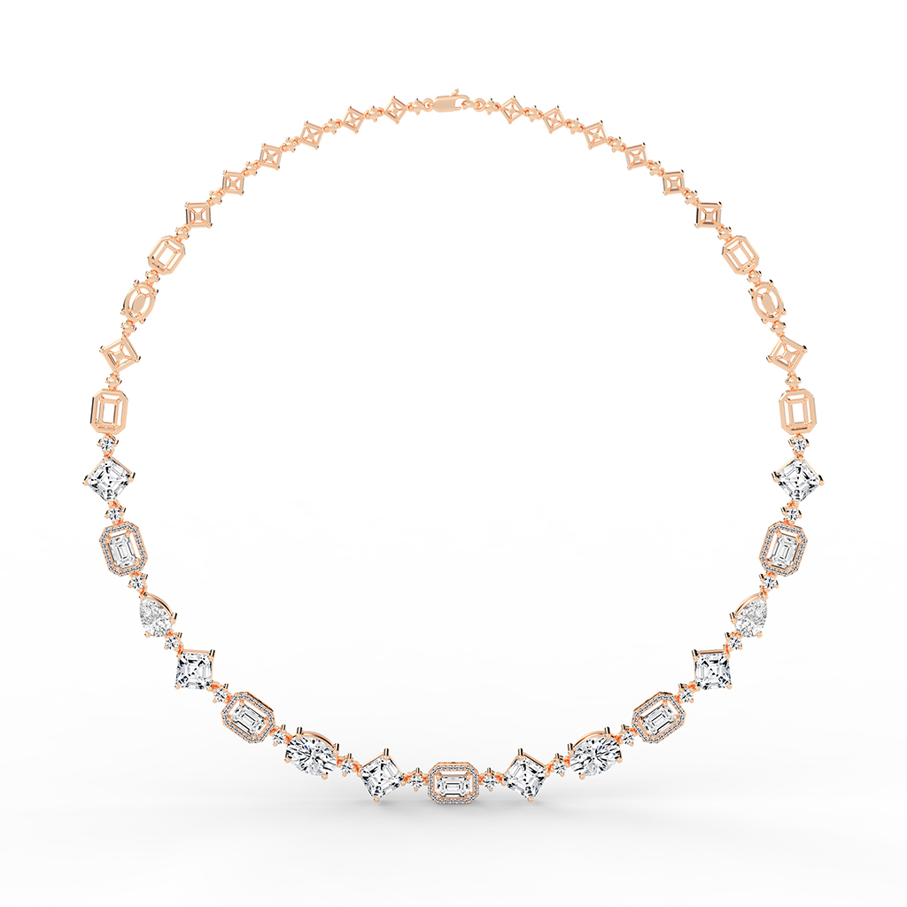 Inaya 20Ct Oval Cut Tennis Necklace