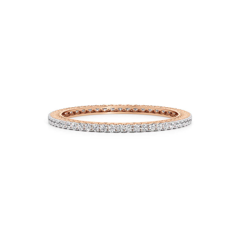 Noble 27Ct Round Cut Single Line Bangles