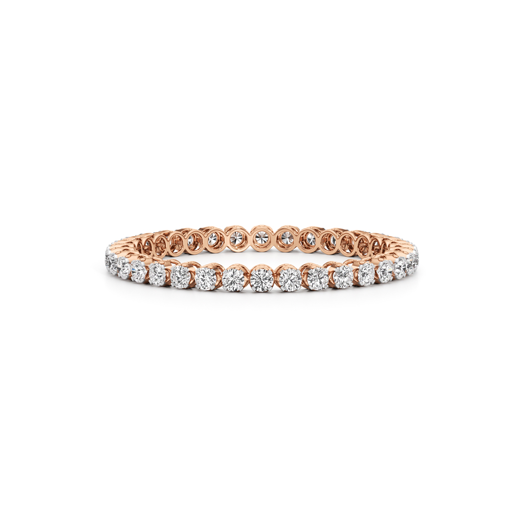 26 ctw Round Diamond Single Line Bangles