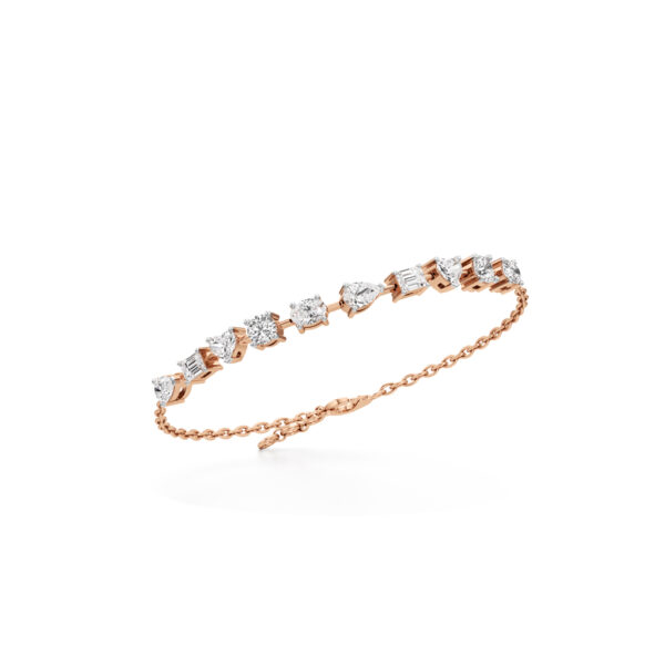 2.5Ct Round Shape Gold Chain Bracelets - Image 3