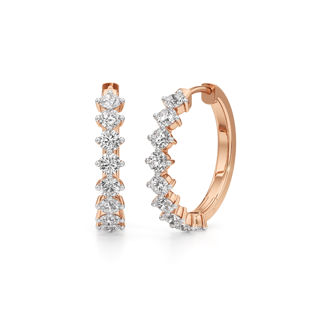 2.50Ct Round Shape Hoops