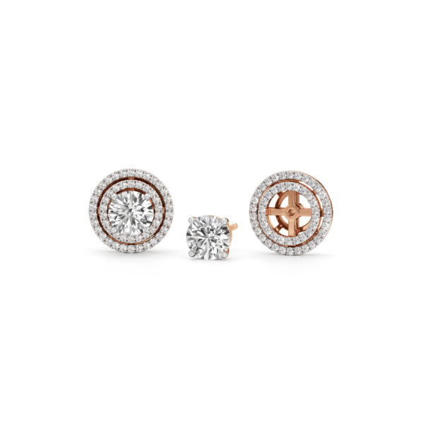 2.50Ct Round Shape Halo Studs - Image 3