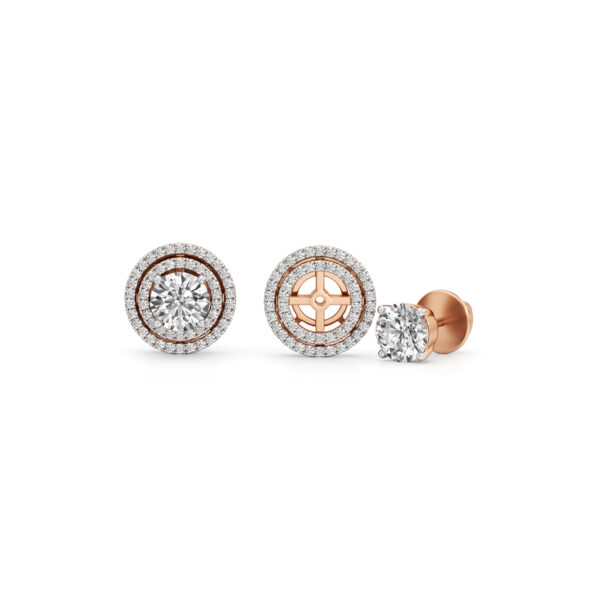 2.50Ct Round Shape Halo Studs - Image 2
