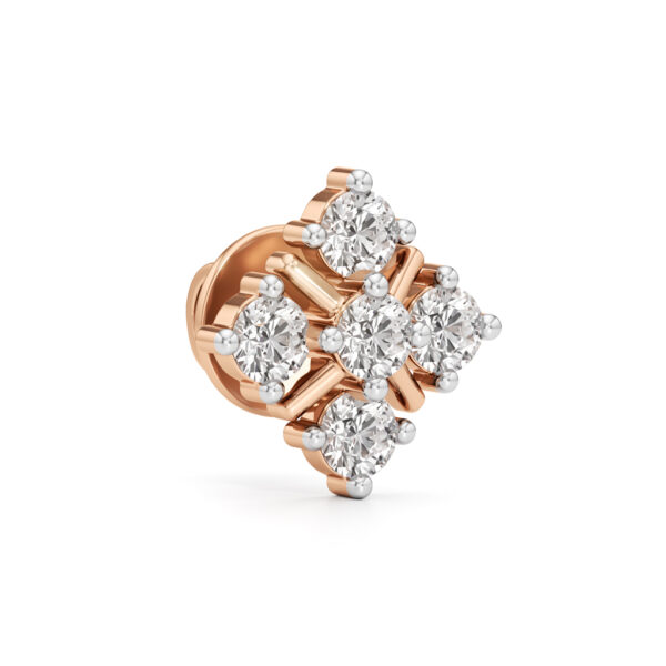 1Ct Round Shape Fancy Studs Earrings - Image 2