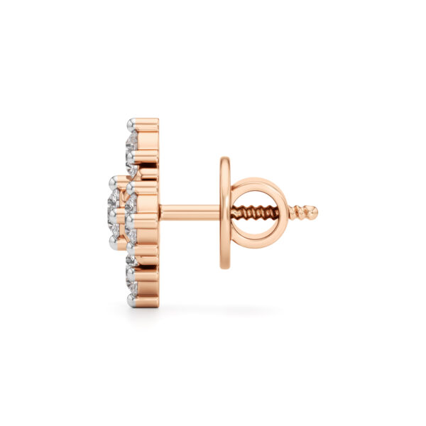 1Ct Round Shape Fancy Studs Earrings - Image 3