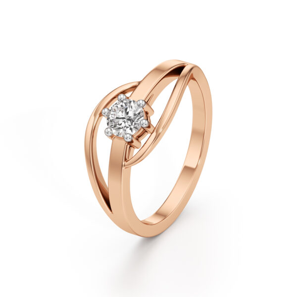 Delavia Freeform Round Cut Delicate Ring - Image 4
