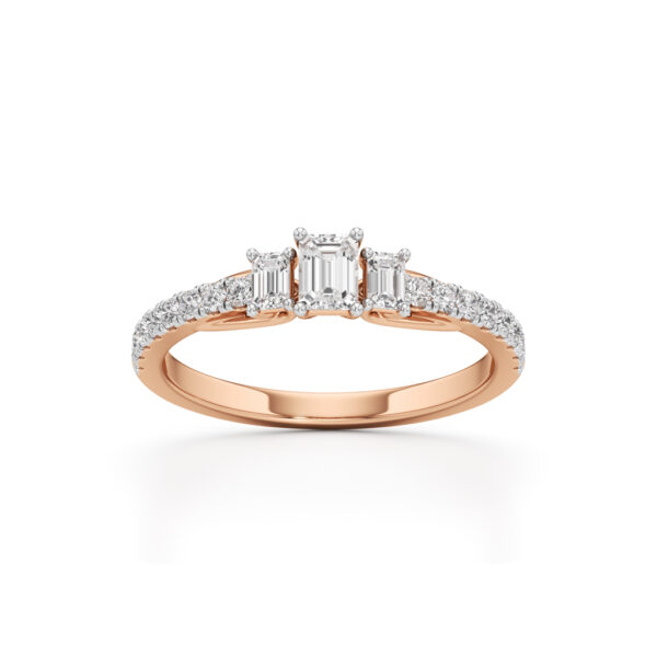 Sidorra 0.5Ct Surface Emerald Cut Side Stone Ring