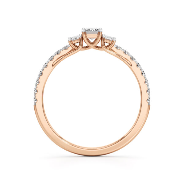 Sidorra 0.5Ct Surface Emerald Cut Side Stone Ring - Image 2