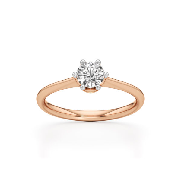 Crystellea 0.50Ct Six Prong Round Cut Solitaire Ring