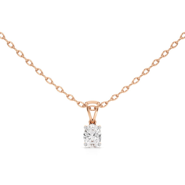 Eclipse 1Ct Oval Cut Solitaire Pendant