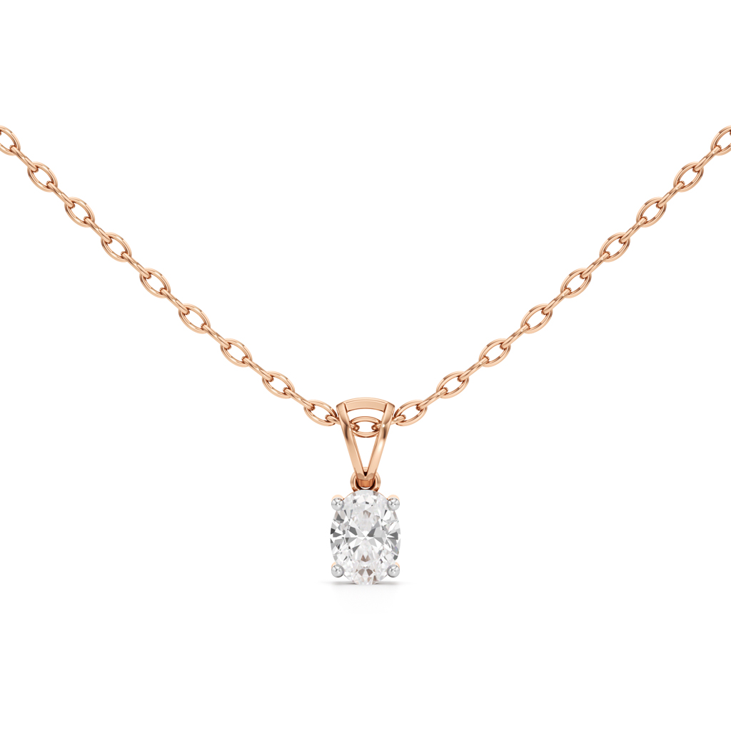 Eclipse 1Ct Oval Cut Solitaire Pendant