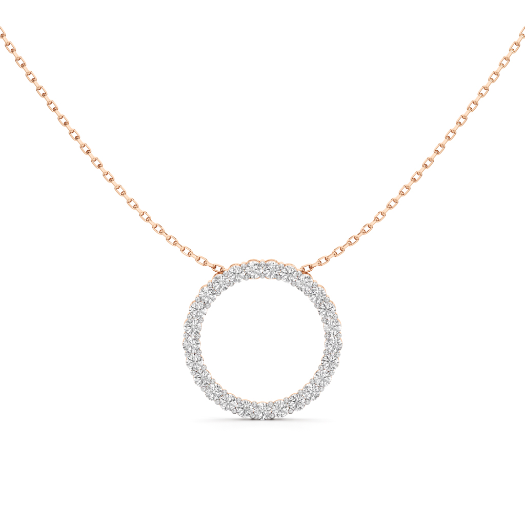 Joviana 1Ct Open Circle Round Cut Casual Pendant