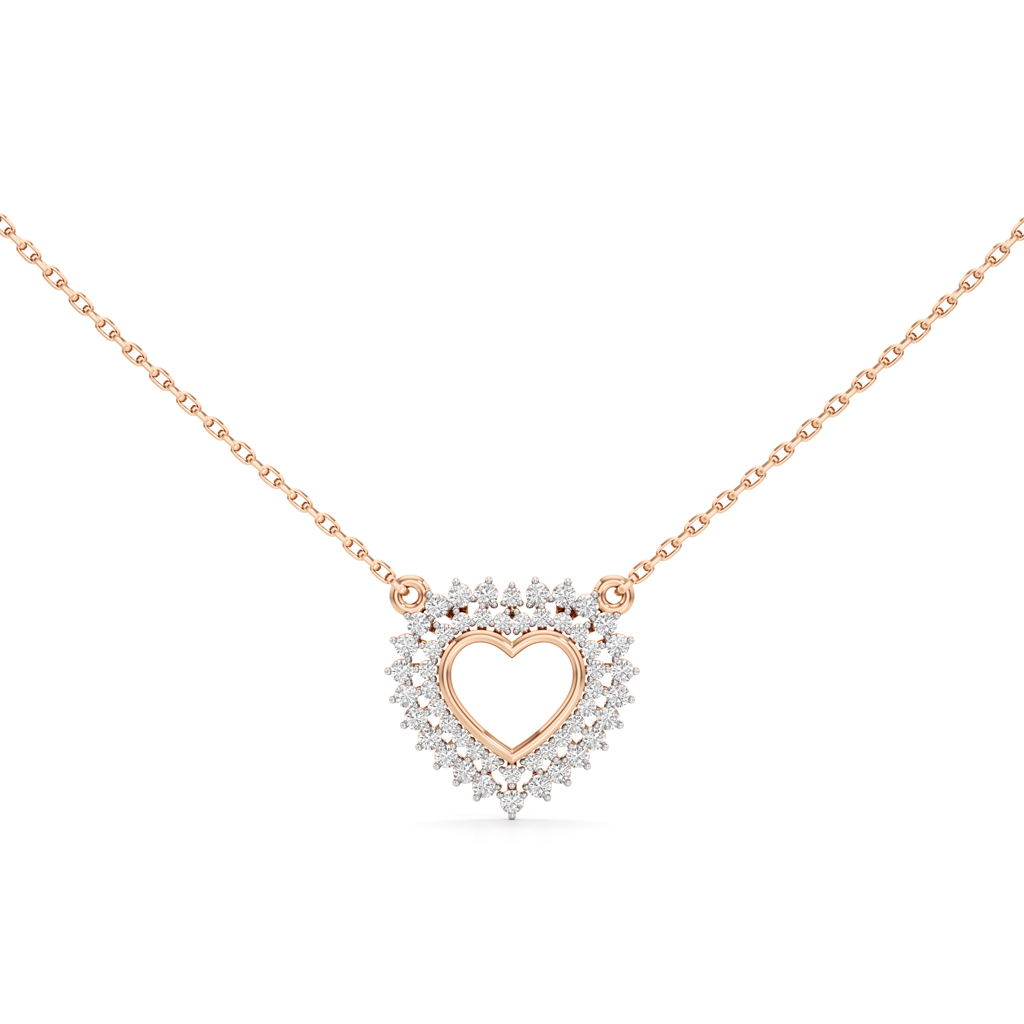 Daphne Open Heart Round Cut Fancy Pendant